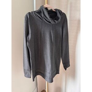 BCG Tru-Wick Womens XL Charcoal Gray Cowl Neck Long Sleeve Pullover Thumbholes